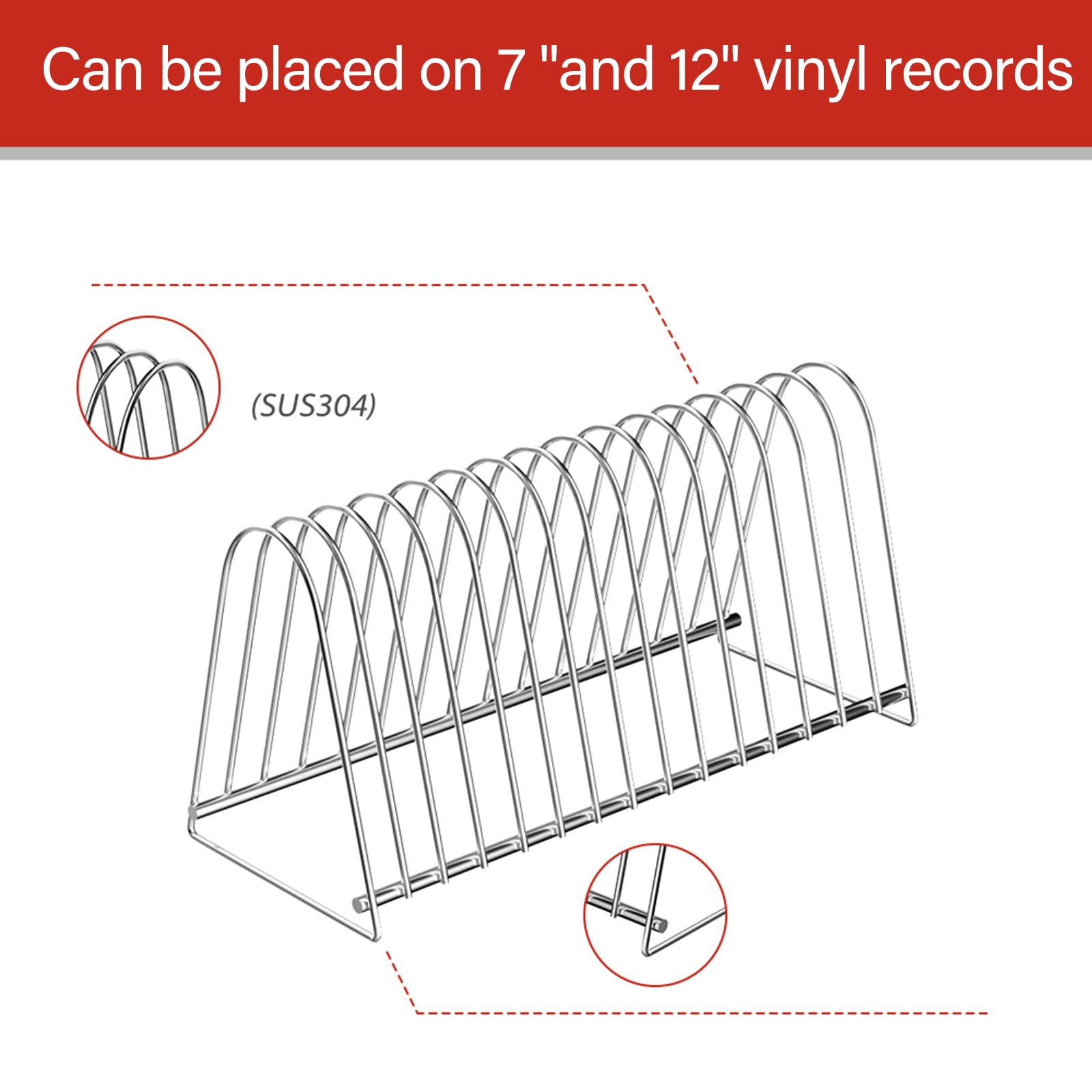 Metalowy stojak na płyty winylowe z 15 przegródkami na albumy 18 cm i 30 cm, stylowy uchwyt na płyty winylowe do każdego pomieszczenia, rozwiązanie do przechowywania dla miłośników muzyki