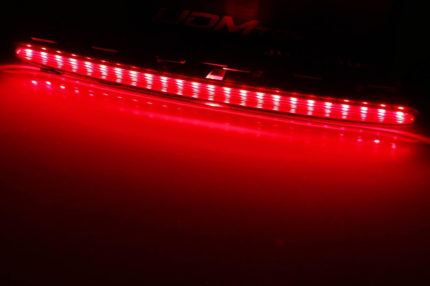iJDMTOY OE-Spec Red Lens Full LED Trunk Lid Third Brake Light Bar Assembly Compatible With 2003-2009 Mercedes-Benz W209 C209 CLK-Class Coupe/Cabriolet