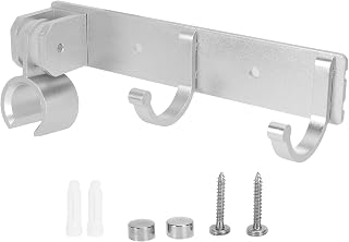 Omabeta Adjustable Shower Head Holder with Hook Stylish Aluminium Shower Bracket for Bathroom Storage Organizer 158x30x64mm