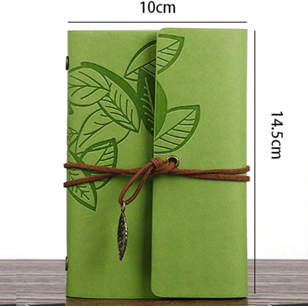 SENRISE Vintage Refillable Notebook with Classic Embossed Loose Leaf Writing Books with Retro Pendants Travel Journal Diary(1Pcs-Reddish Brown) - Image 4