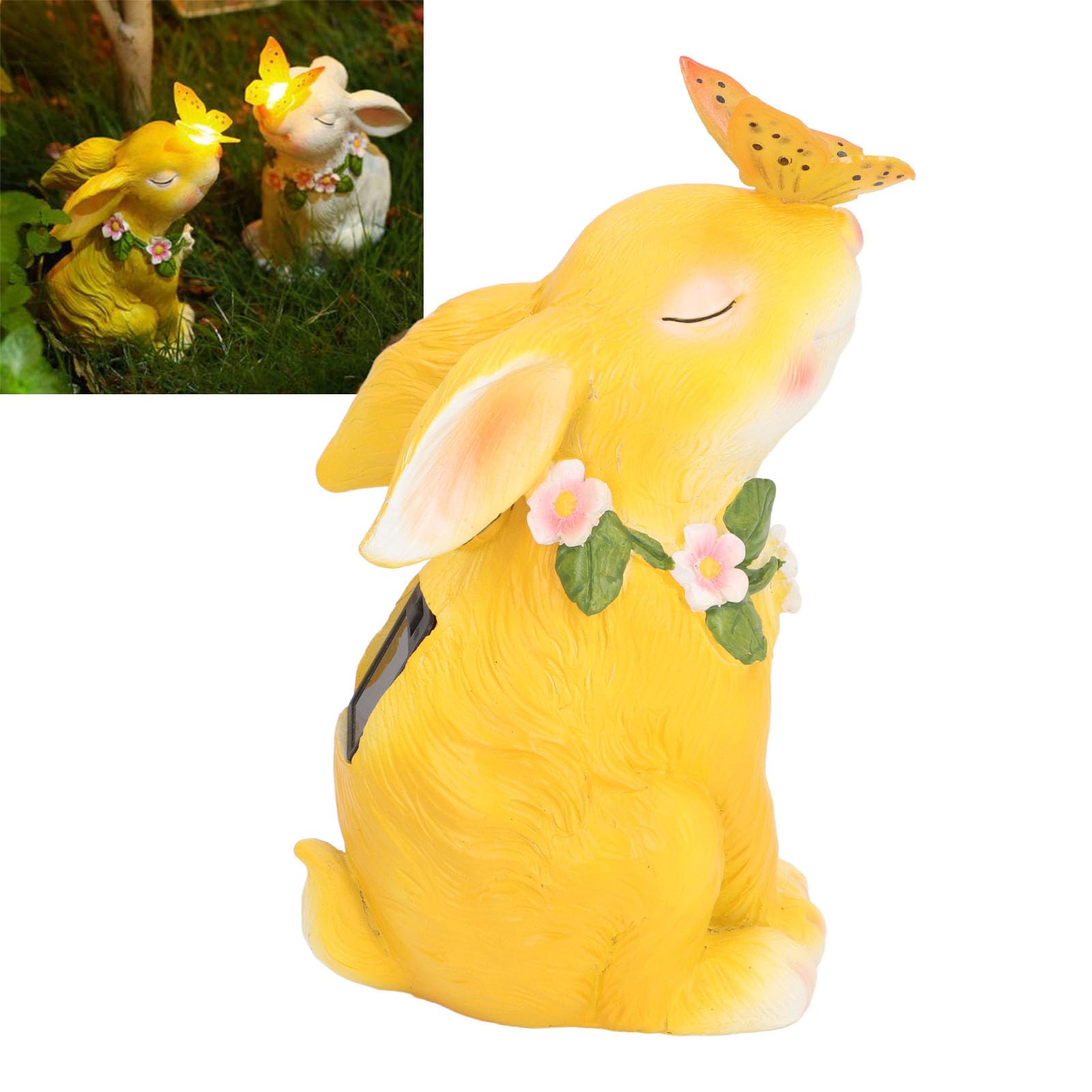 Statua decorativa di coniglio pasquale con luci solari per giardino, terrazza, prato | Leroy Merlin
