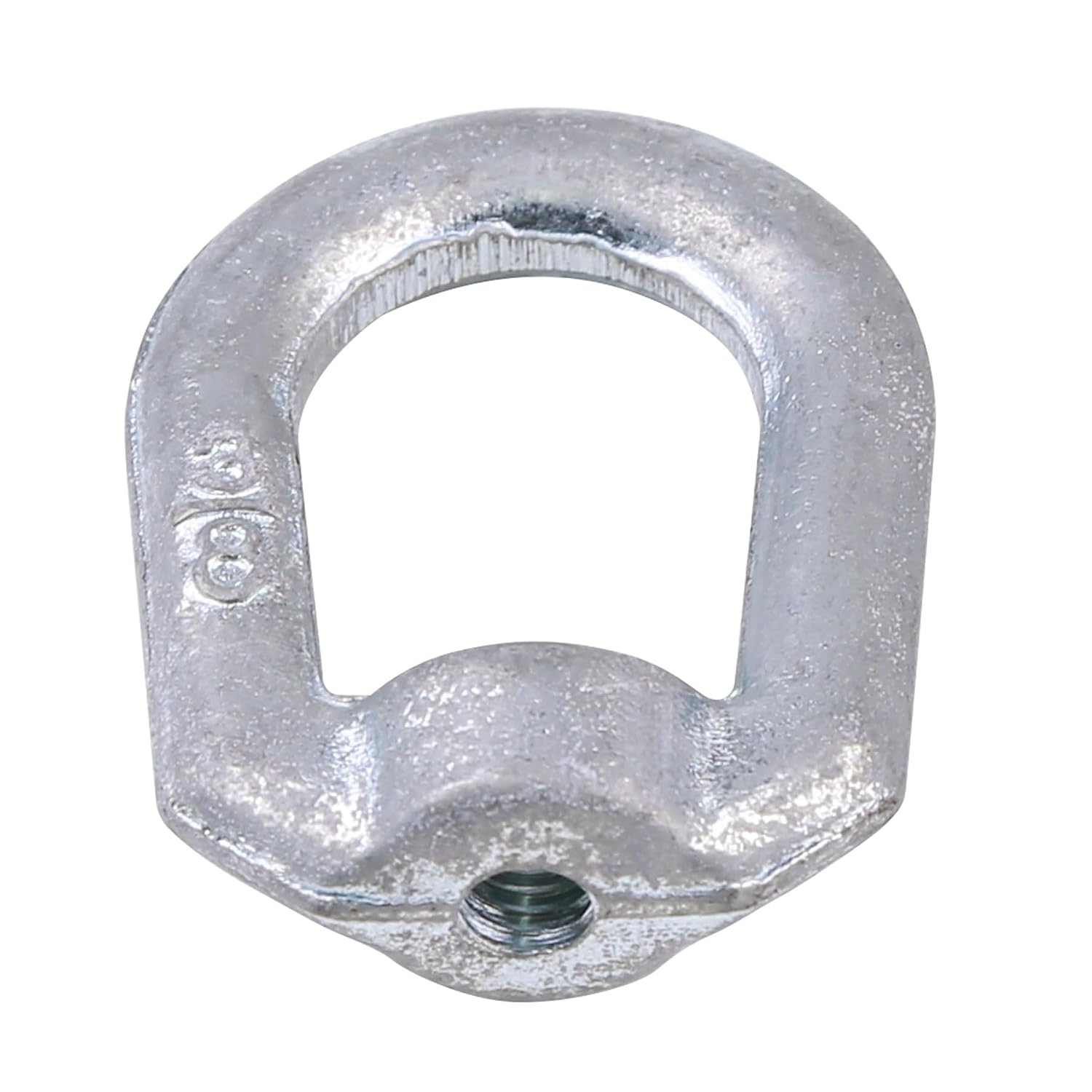4 Packs Galvanized Steel Thread Lifting Bail Type Eye Nut 3/8" UNC Marine Grade, Female Thread Fastener Ring Shaped Eye Nut
