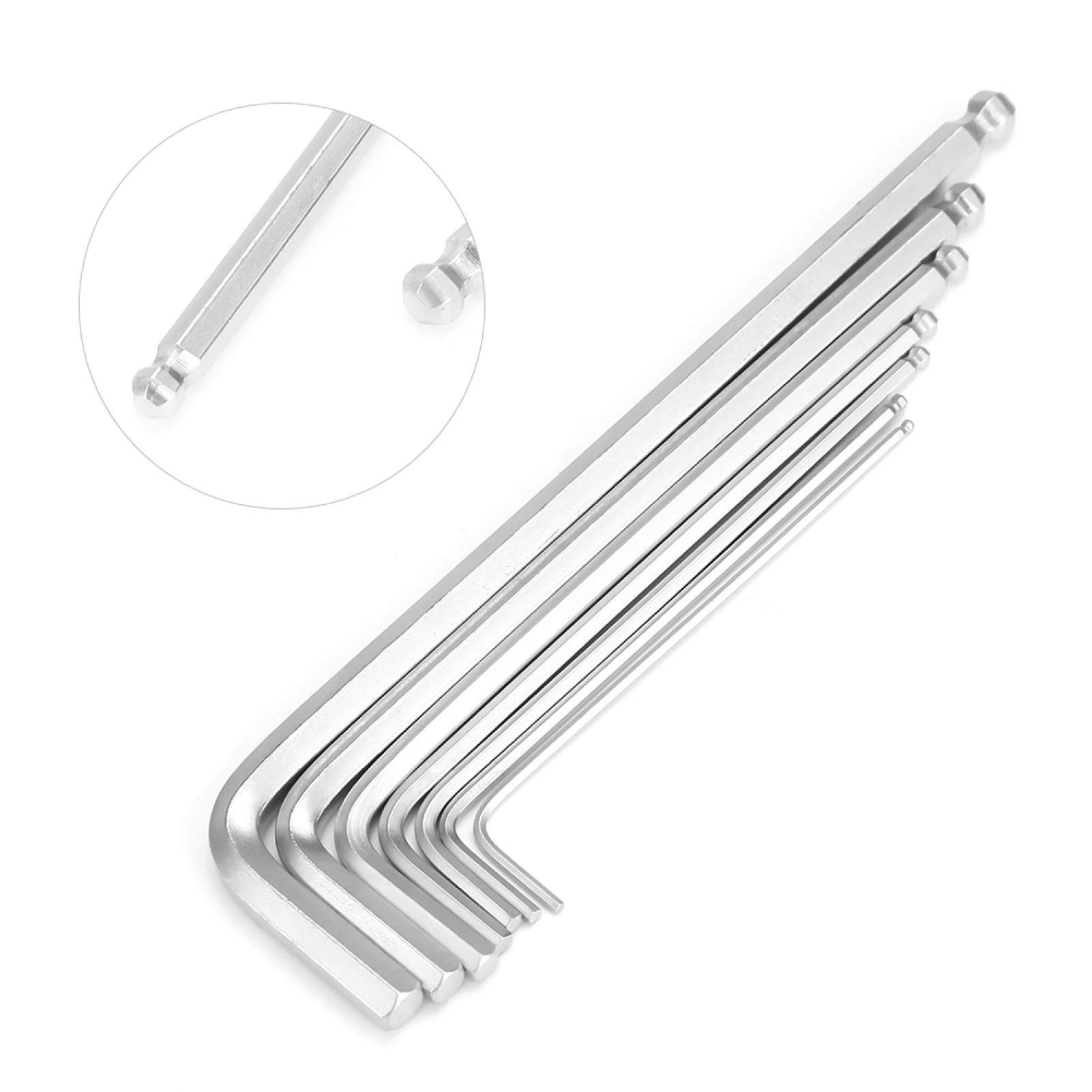 EKLIND 13607 Inbusschlüssel Set, 7-teilig, Metrisch 1,5–6 Mm, Kugelkopf, Lange Serie
