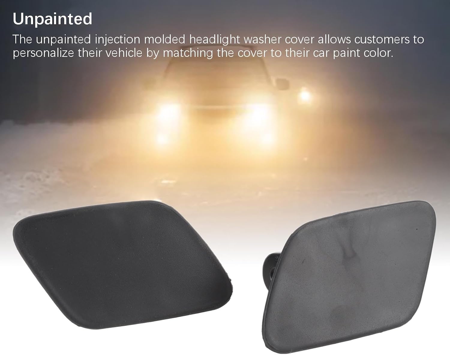 KIMISS Headlight Washer Cover for X5 E70, Left & Right Nozzle Cap 51657199141, Front Bumper Headlamp Spray Cover, Compatible with 2007-2013