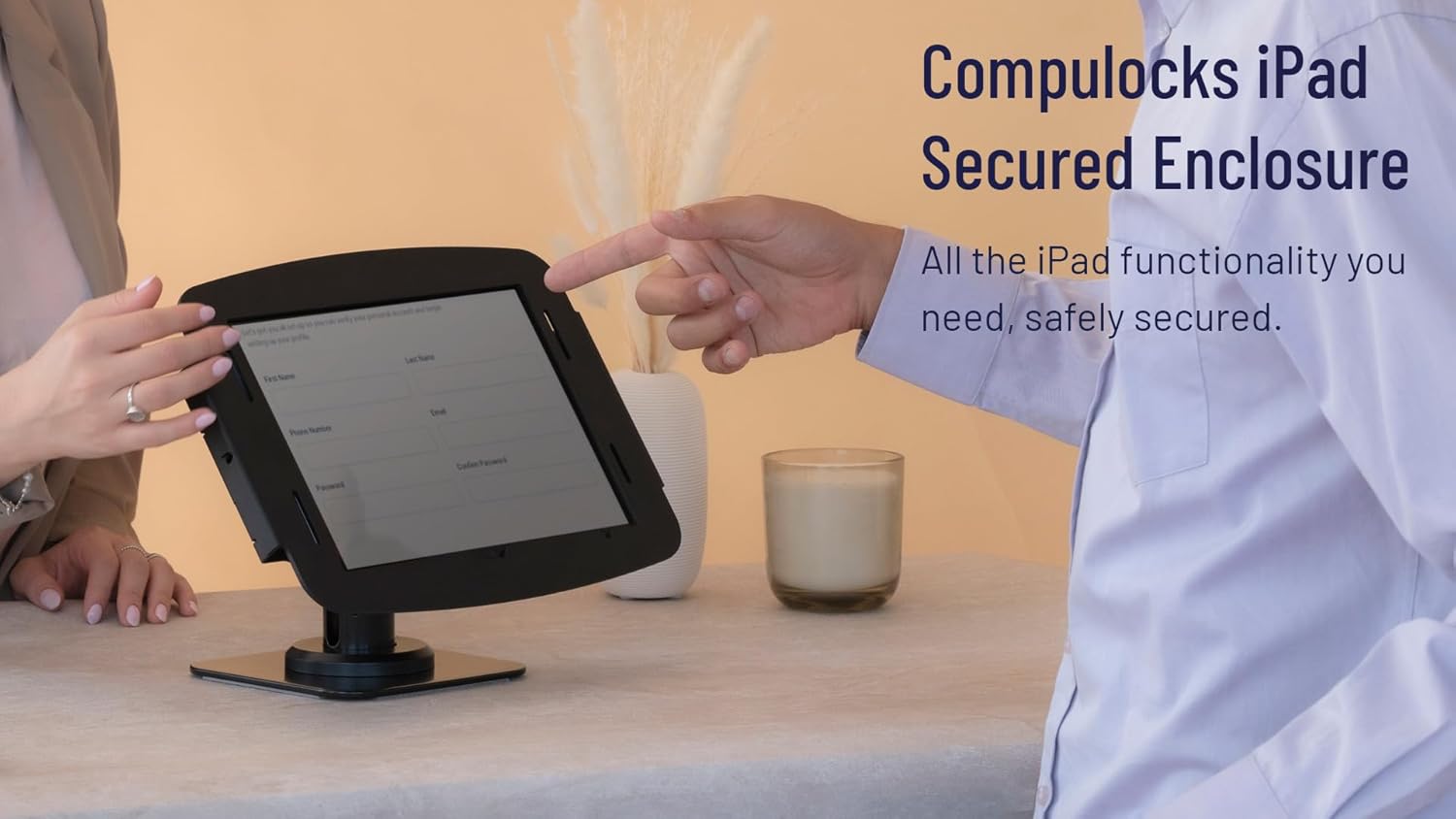 Compulocks Space Enclosure Wall Mount, Secure Anti Theft Display Holder for iPad 10th and 11th Generation (A16), Durable Steel Security Case with Lock – Black