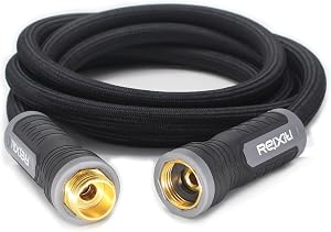 Relxitl Garden Hose, Flexible Water Hose, Ultra Lightweight Non-Expanding hose with 10 Function Sprayer, Leak proof, Pressure Resistant for Yard, Outdoor (Black, 10FT)