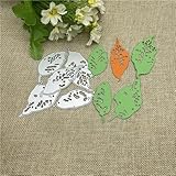 Plantillas para hacer tarjetas, 9 x 10,5 cm, diseño de hojas de Halloween, para cortar de metal con agujeros redondos, etiquetas, álbumes de recortes, papel y manualidades