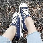 Women's Canvas Low Top Sneakers Lace Up Casual Fashion Shoes