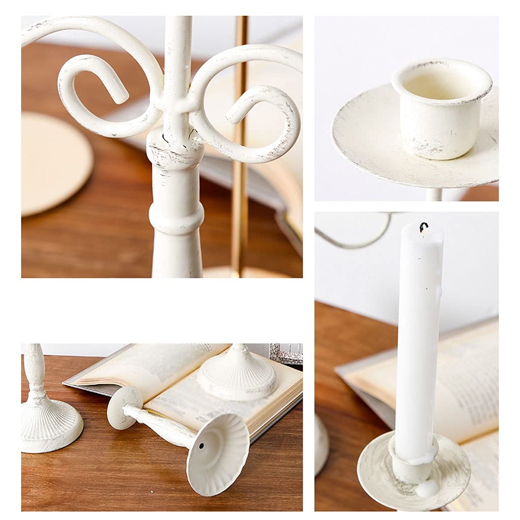 Candelabro de Hierro Forjado de Tres Cabezas Estilo Retro, candelabro con Velas para decoración de cenas, Accesorios para el hogar, decoración de Mesa de Boda, candelabros