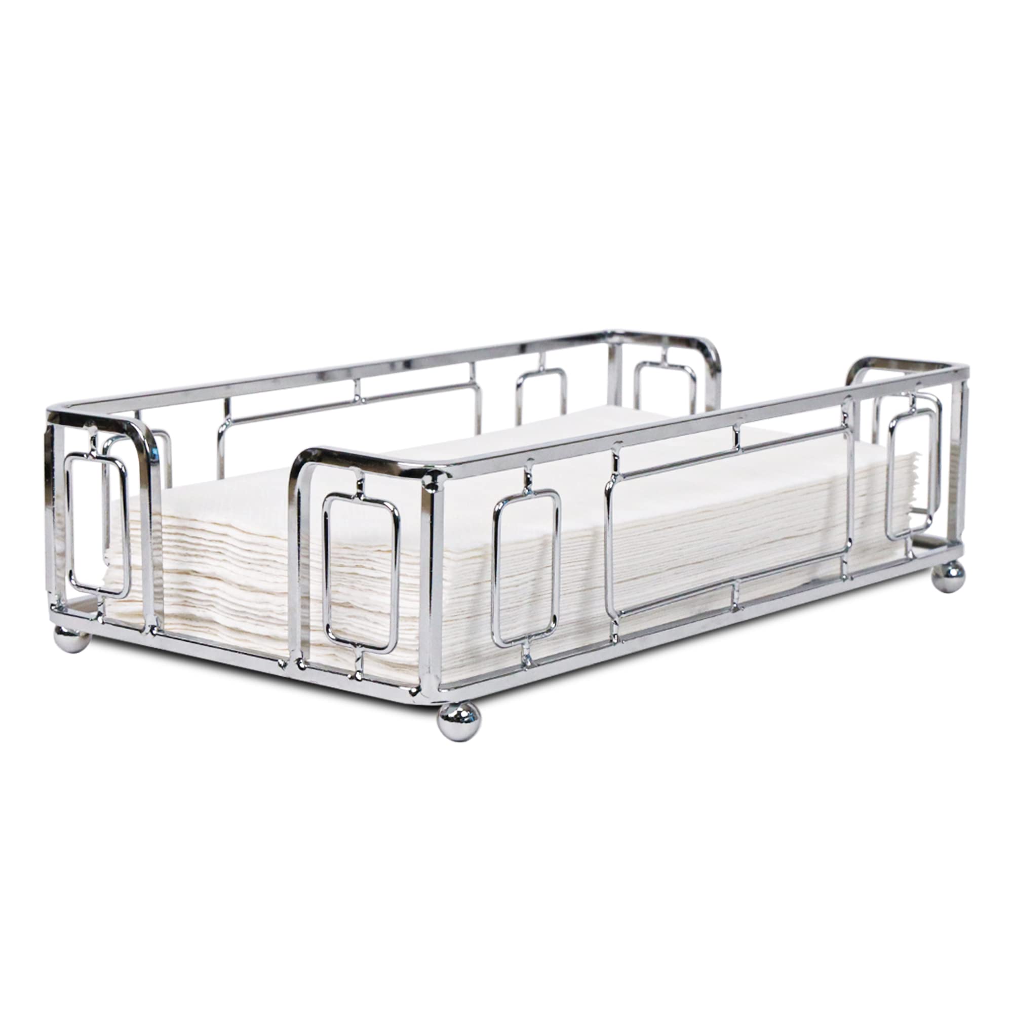 Guest Napkin Tray - Silver Napkin Holder for Bathroom, Versatile Hand Towel Tray and Dispenser for Bathroom, Paper Hand Towel Holder for Bathroom, Paper Towel Holder for Guest Bathrooms