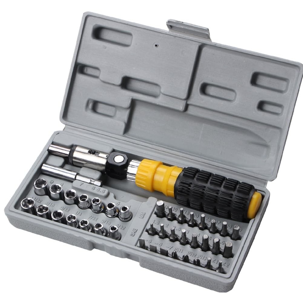 Littimoon 41-Piece Multifunctional Screwdriver Set Tool Screwdriver Socket Wrench Combination Socket Wrench Easy to Use