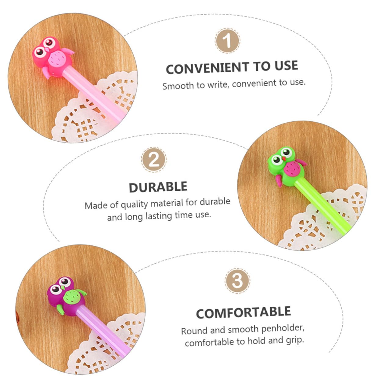 LALAFINA 30pezzi Penne Gel Cartoon Con Design Creativo Di Gufo Penne Scrittura Adorabili Per Scuola e Ufficio Materiale Leggero e Maneggevole Stimola Interesse Nella Scrittura Per Studenti