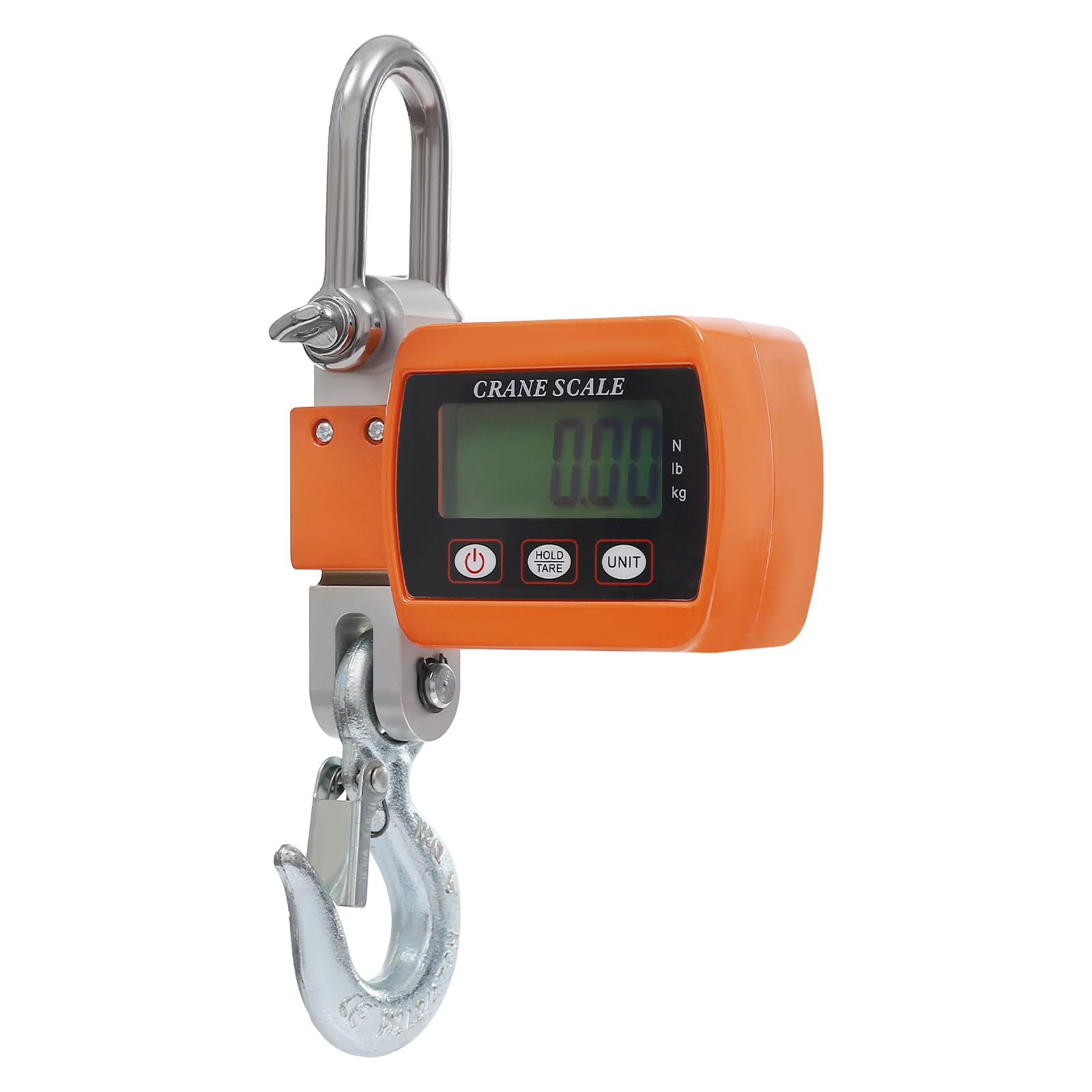 Báscula de grúa digital colgante, 500 kg, compacta, con pantalla LCD HD y conmutación, peso ligero y portátil, para almacenamiento de material y equipaje (naranja)