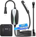 Level 1/2 Tesla Charger, 12A/16A, 25ft Extension Cable, Dual Voltage 240V NEMA 6-20 Plug & 120V NEMA 5-15 Adapter, NACS Connector, Portable Home Electric Car EV Charger for Tesla Models Y/X/3/S