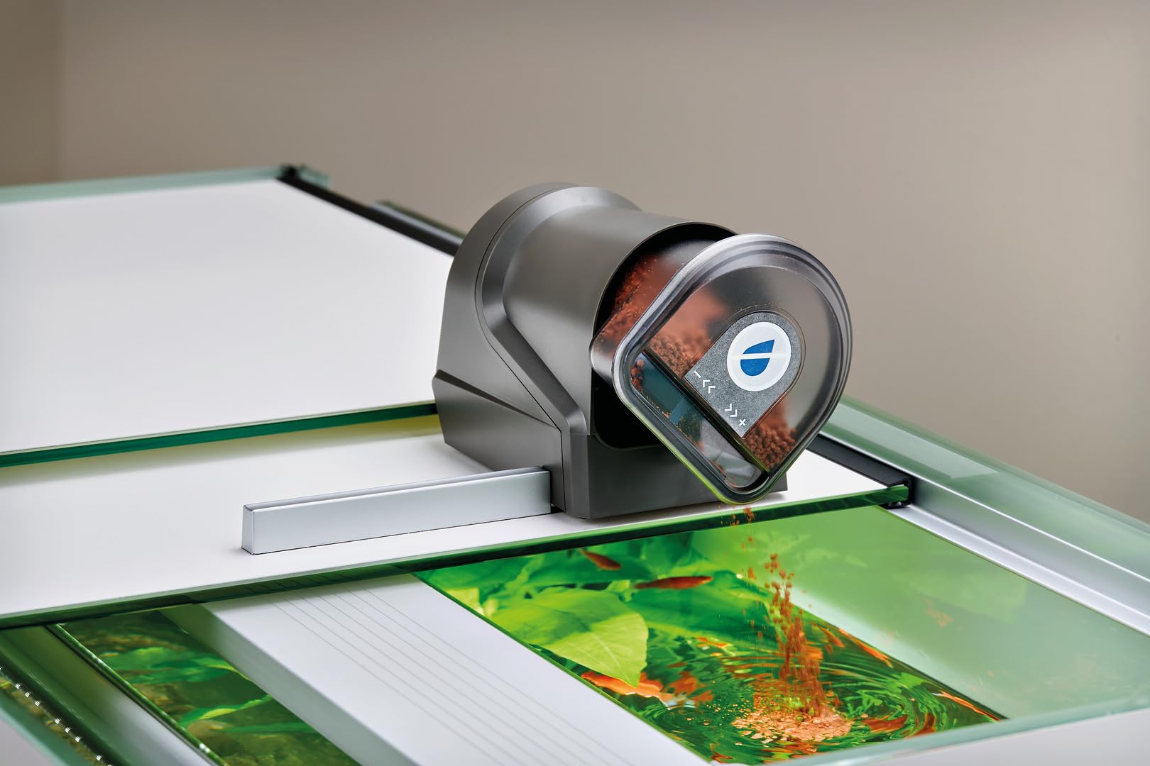 OASE 42720 FishGuard, automatischer Aquarium Futterautomat für Süß und Meerwasser, programmierbar, batteriebetrieben, 0,125 l Futterinhalt
