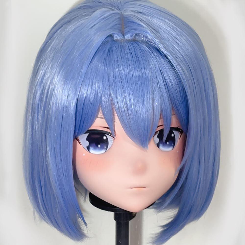 (AL074) Customize Character Crossdressing Full Head With Lock Anime Cosplay Japanese Animego Kigurumi Mask