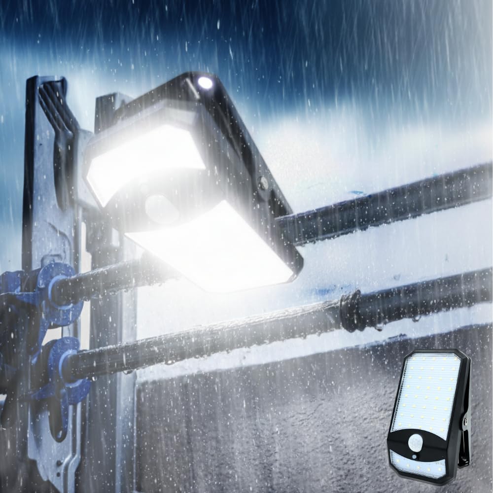 GS GLANSHIELD 460ルーメンソーラーセンサーライト クリップ式