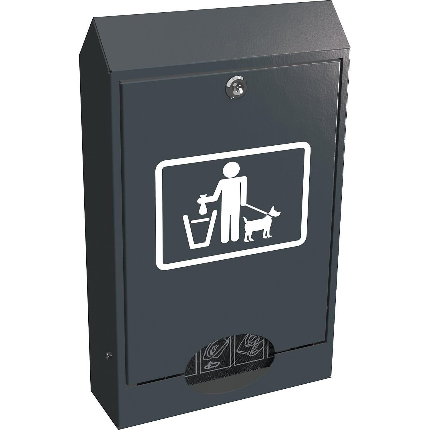 kaiserkraft | Distributore di sacchetti per deiezioni canine | Alt x largh x prof 510 x 315 x 105 mm, antracite