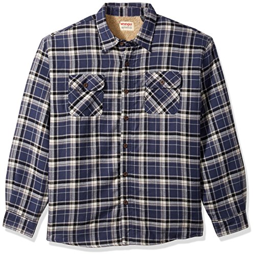 Wrangler Authentics Men's long Button Down Shirt, Mood Indigo, M UK