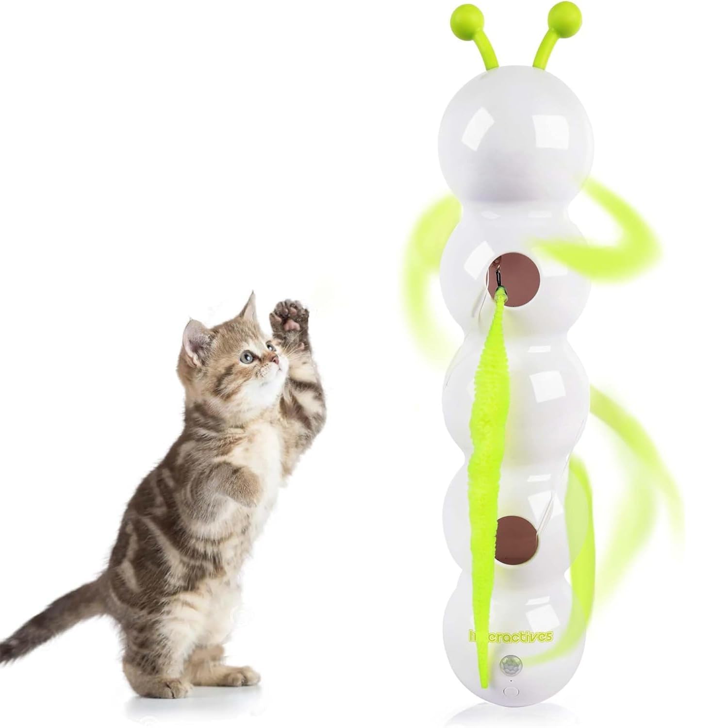 Jouet pour Chat, Jouets Interactifs, Jouets pour Animaux de Compagnie à Mouvement Intelligent avec Design de Ver, Taquin avec Un Rollage Automatique pour Animaux de Compagnie