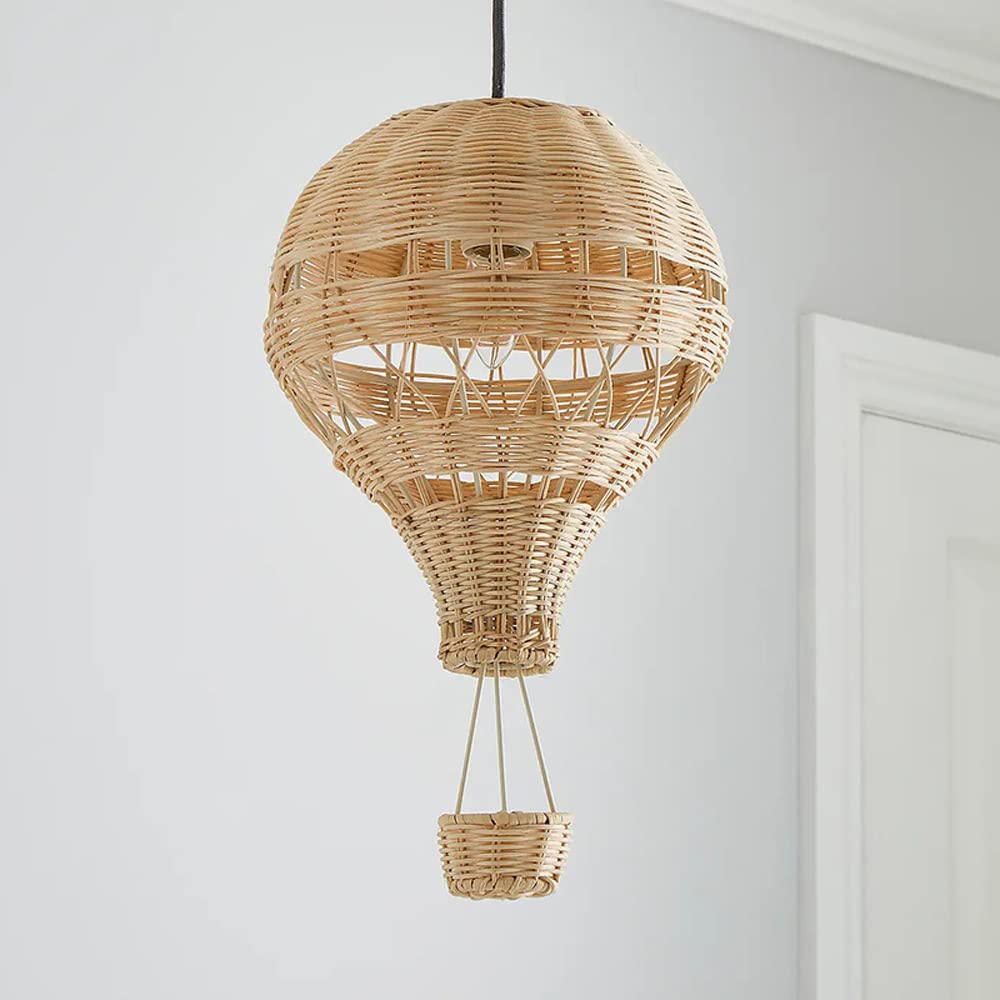 Lampade a sospensione Lampadario Moderno In Rattan Intrecciato Mongolfiera Decorazione Della Stanza Dei Bambini Lampada, Illuminazione Della Camera Da Letto Della Gabbia Di Bambù, Soffitto Della
