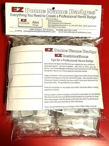 Paquete de 100 insignias con nombre de cúpula de 1 x 3 pulgadas, incluye imanes y sujetadores de pasador