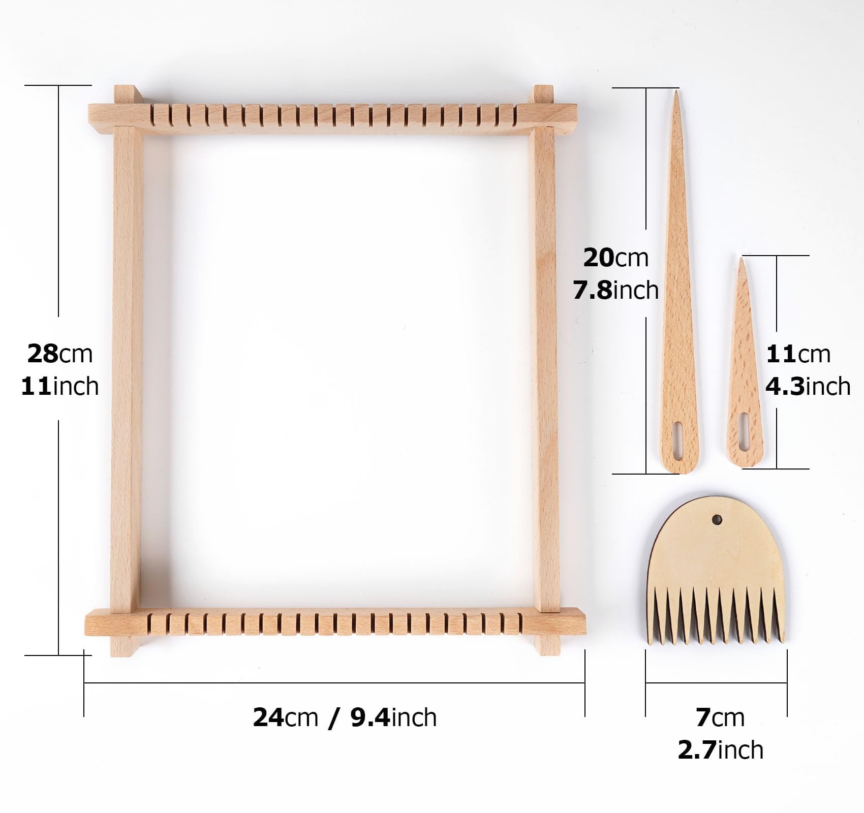 Lemonfilter Kit de telar de tejido, 9 x 11 pulgadas para niños de 8 a 12 años, juego de telar de madera con hilos, varillas, peines, lanzaderas e instrucciones, adecuado para principiantes y niños