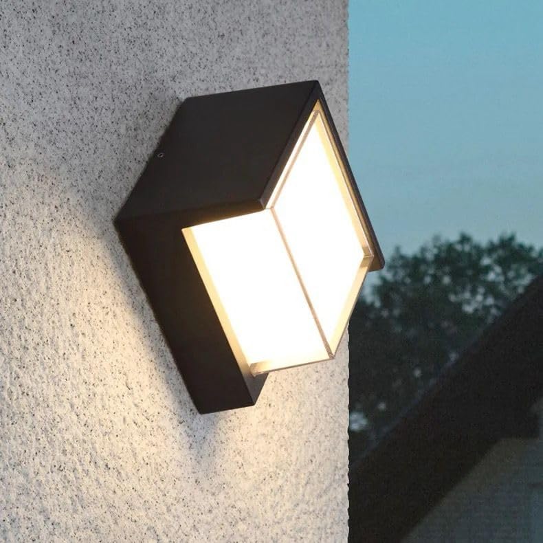 Image of blissbells Modern Square LED Wall Lamp | Matte Black Outdoor & Indoor Designer Wall Light for Home Decor