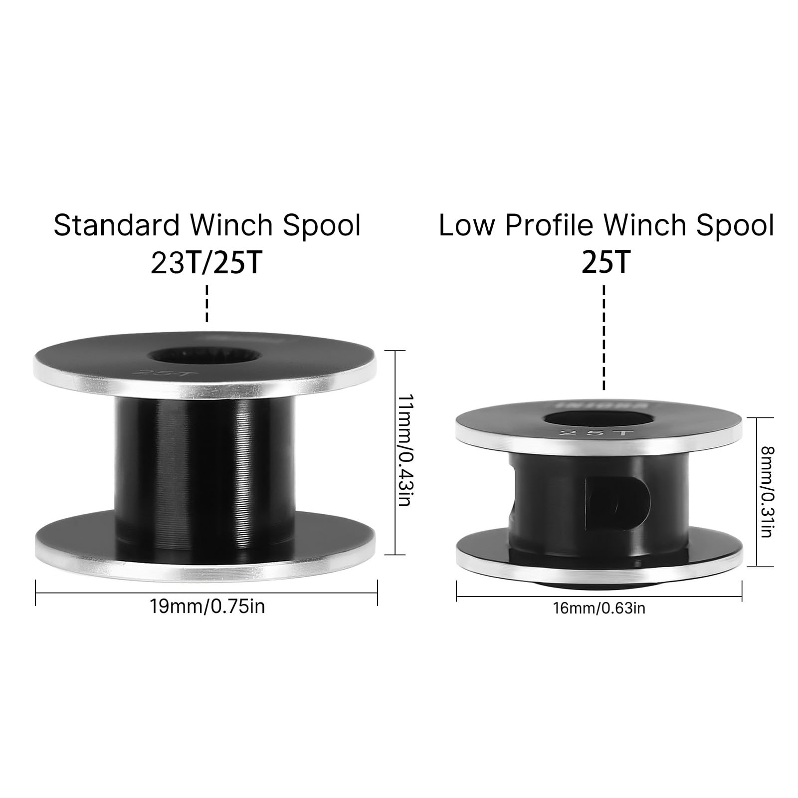 INJORA INJS022-360 Servo Numérique 22KG 360° avec Treuil Standard 23T/25T pour Voiture, Crawler, Bateau RC