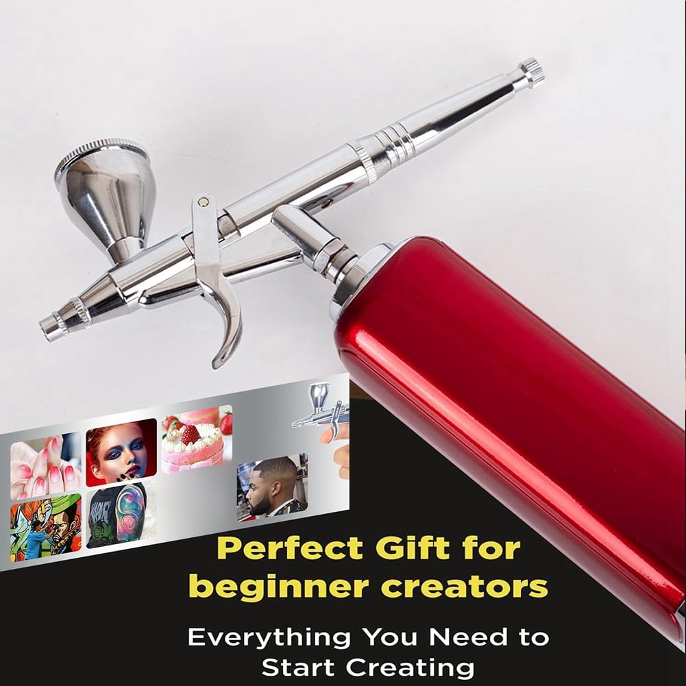 Kit de Aerógrafo Inalámbrico con Compresor, Herramienta de Pintura en Miniatura de Alto Flujo de Aire para Decoración de Pasteles.
