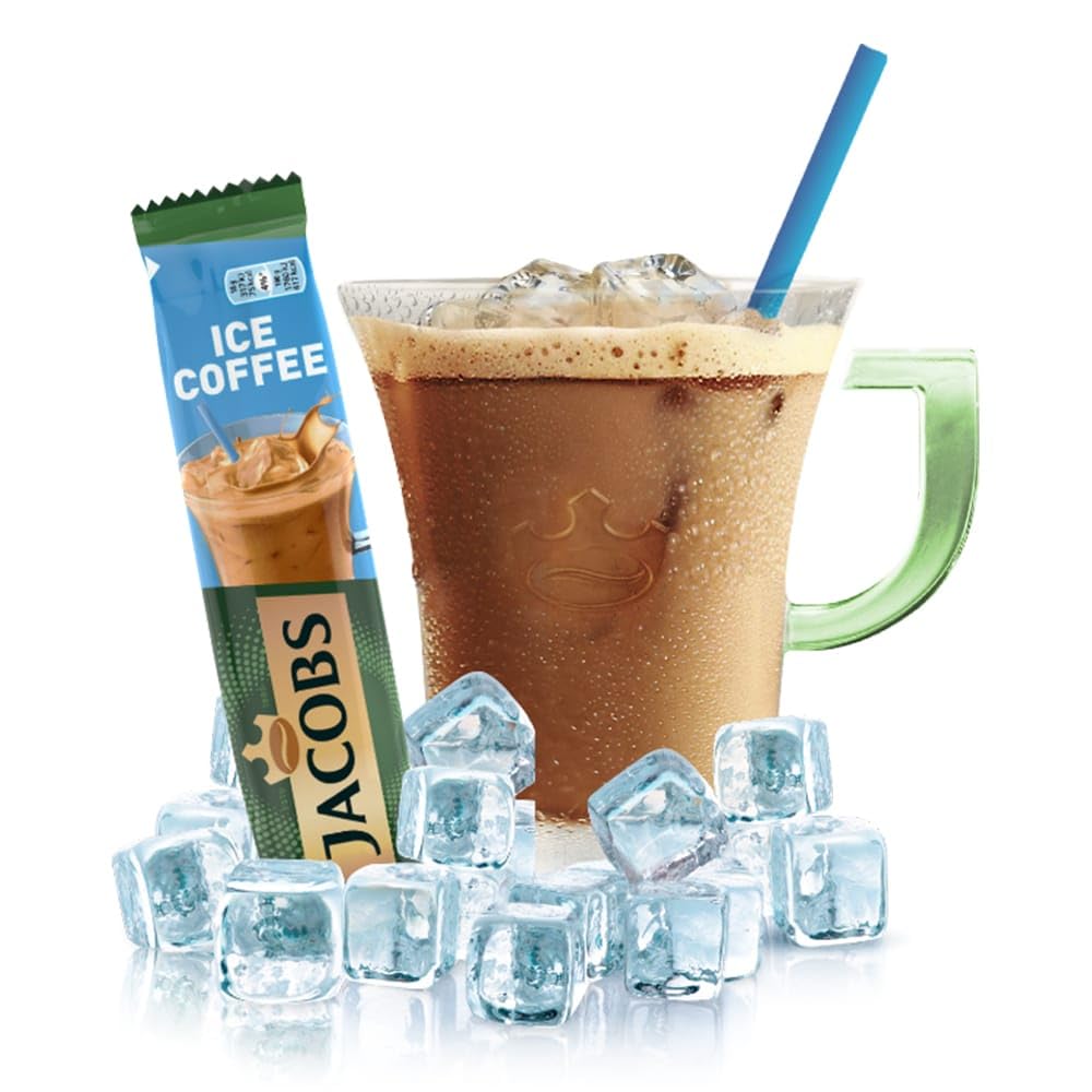 Jacobs 3 in 1 Ice Coffee, Café Helado Instantáneo para Bebida Fría, Paquete de 24 Tazas, 304,8g