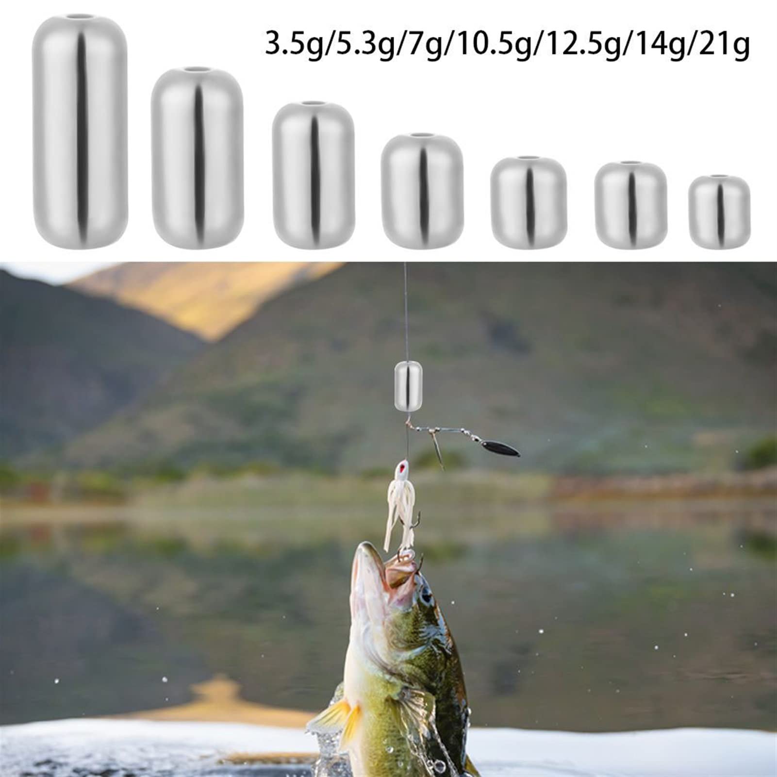 Poids De Pêche Tungstène Forme Balle - Lot Plombs Tungstène Lisses 1.8g à 56g, Écologiques Pour Pêche Au Lancer