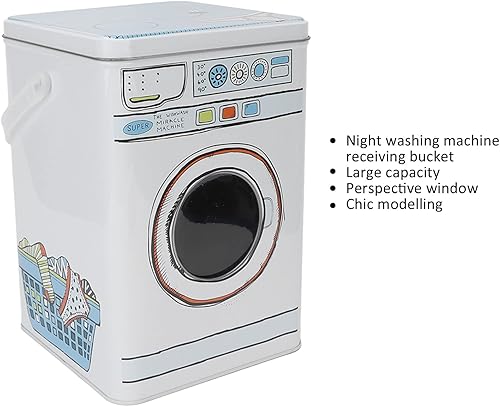 Miniatura 5 de Contenedor de detergente, caja de polvo de lavandería de gran capacidad, decoración de lata azul con asa para lavar tabletas para almacenar