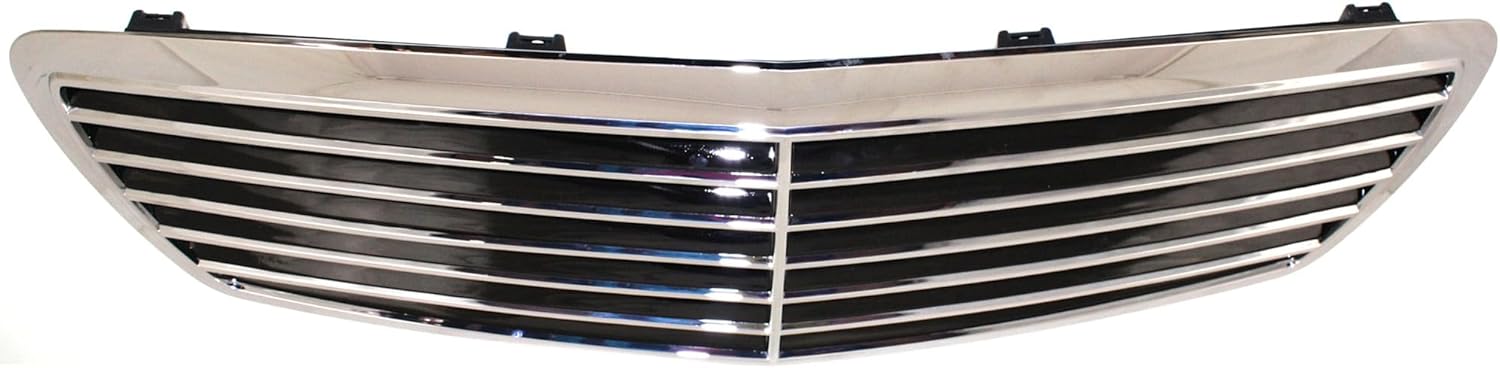 Garage-Pro Grille Assembly Compatible with 2003-2006 Mercedes Benz E320, Mercedes Benz E500, Mercedes Benz E55 AMG, Fits 2006 Mercedes Benz E350 Chrome Shell with Painted Black Insert
