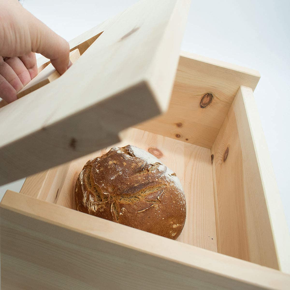 Brotdose Zirbenholz aus Österreich inkl. Gitter & Bäckerleinen - 42x26x16 cm