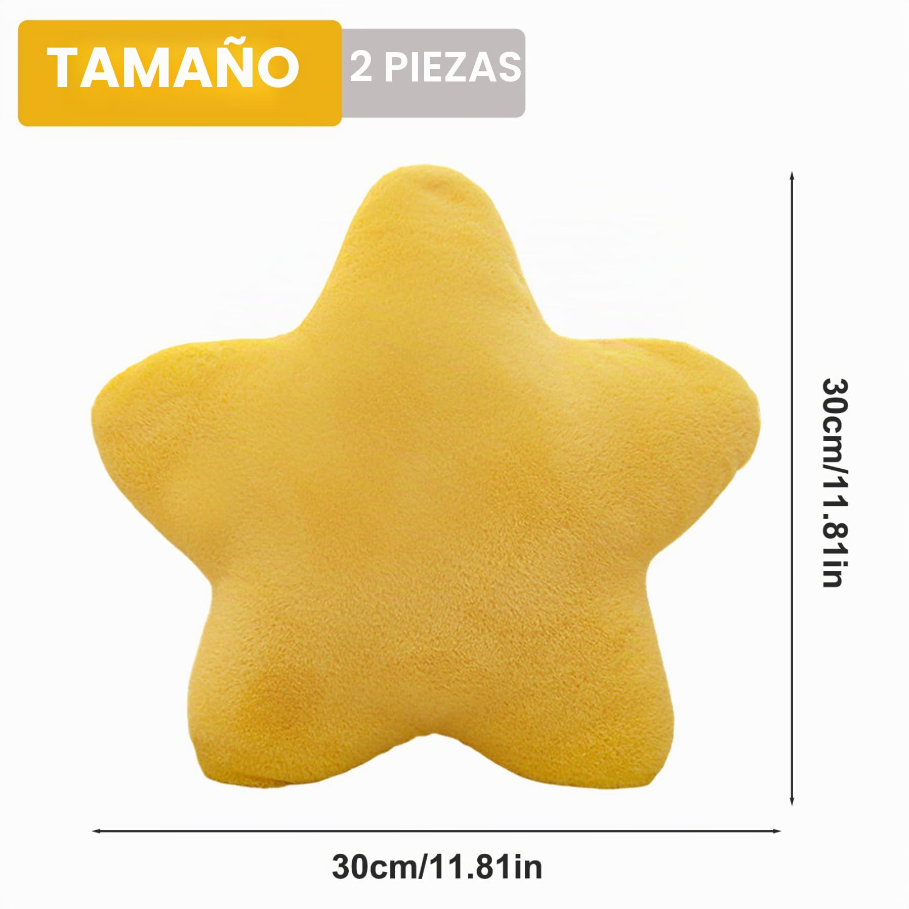 Almohada de estrella de 2 piezas, almohada de felpa en forma de estrella de 12 pulgadas, lindo cojín decorativo de cojín decorativo para vivir, sala de juegos de dormitorio, decoración, regalo.