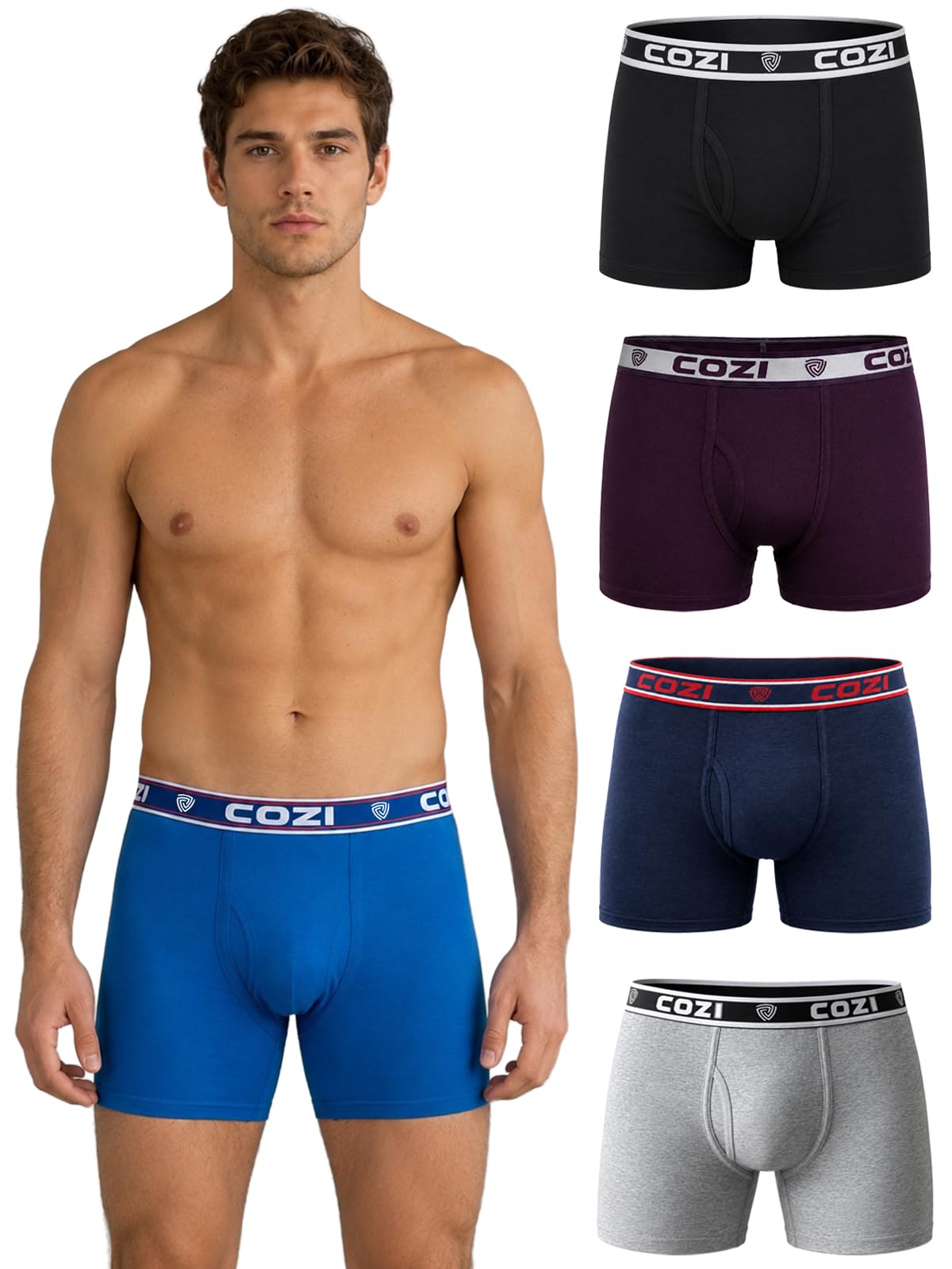 Solid Underwear for Men Combo, Breathable Innerwear, Cotton Trunks for Men Pack, Anti-Rash Waistband Underwear, Moisture Wicking Trunks - Pack of 5 (Color & Print May Vary)-image-16
