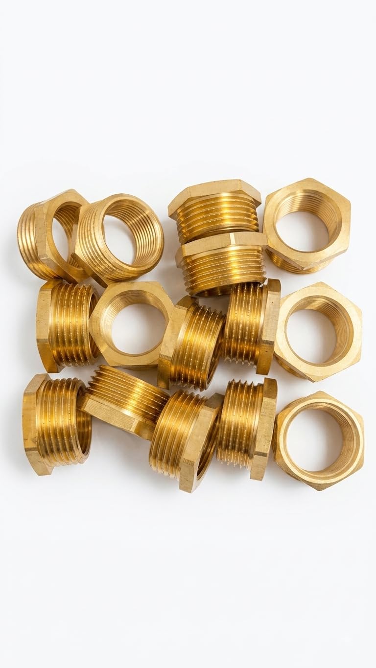 Lot de 15 Raccords de Réduction en Laiton Mâle 1" - Femelle 3/4" | Raccord Réducteur Fileté pour Plomberie, Chauffage et Eau | Pression 10 Bar (0°C à 95°C)