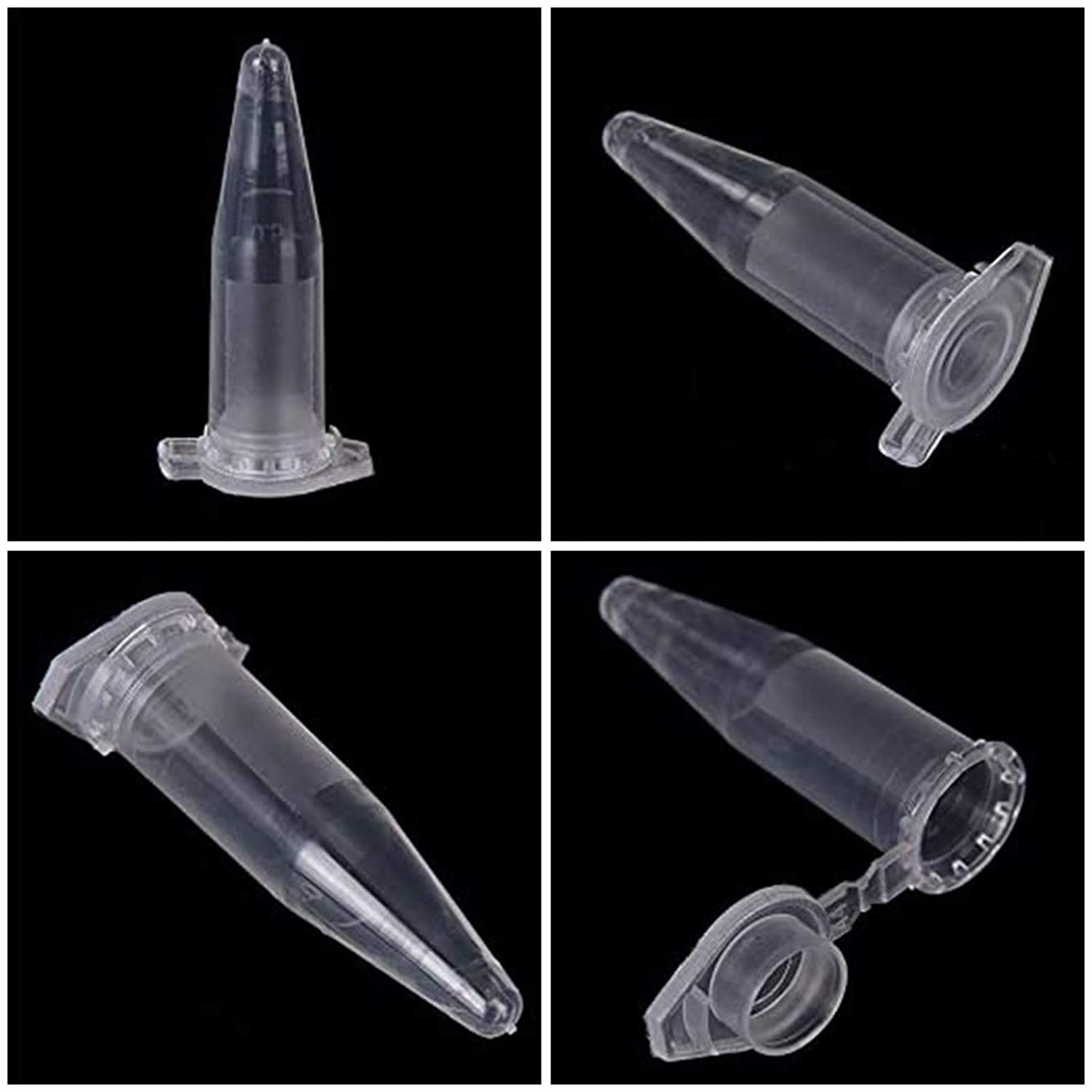 500 tubes à centrifuger, flacon de réaction, récipient à globules à double fermeture, microtubes en polypropylène, bouchons à globules avec couvercle de 1,5 ml, transparent pour échantillon d'ampoules