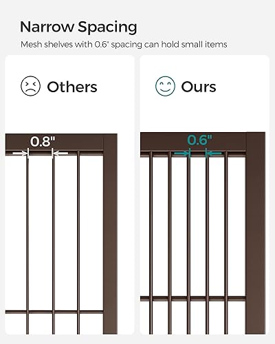 Miniatura 46 de SONGMICS Estante de almacenamiento de metal de 3 niveles con ruedas, estantería de malla con marcos laterales en X, 23.6 pulgadas de ancho