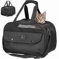 A 4 Pet Transportbox Katze & Hund, Hundetasche Flugzeug, Patentschnallen, Schwarz – Ansicht 9