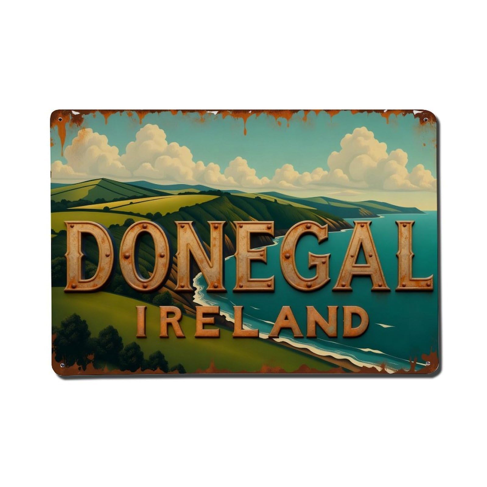 Donegal Ireland Landscape Scenic View Metal Tin Sign Plaque
