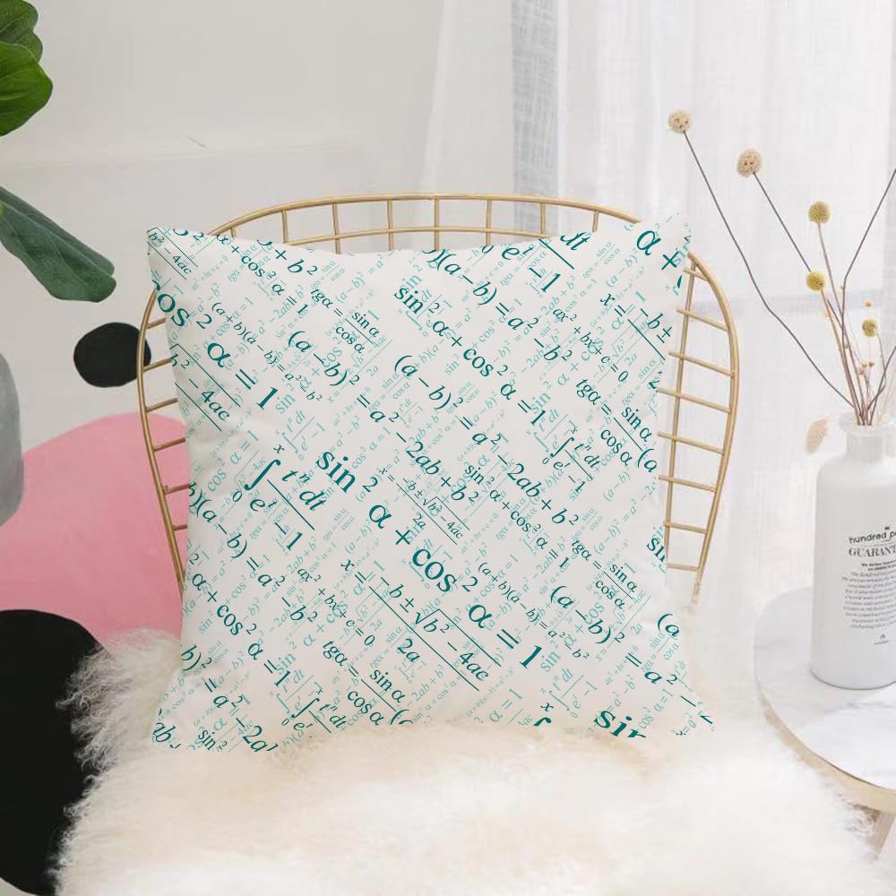Hyosxw Seamlessly Wallpaper Mathematics On White - A5 Cushion Cover,Throw Pillow Case Home Decorative For Living Room Bedroom Sofa Chair 18X18 Inch,Seamlessly Wallpaper Mathematics On White,Pillowcase 45X45cm