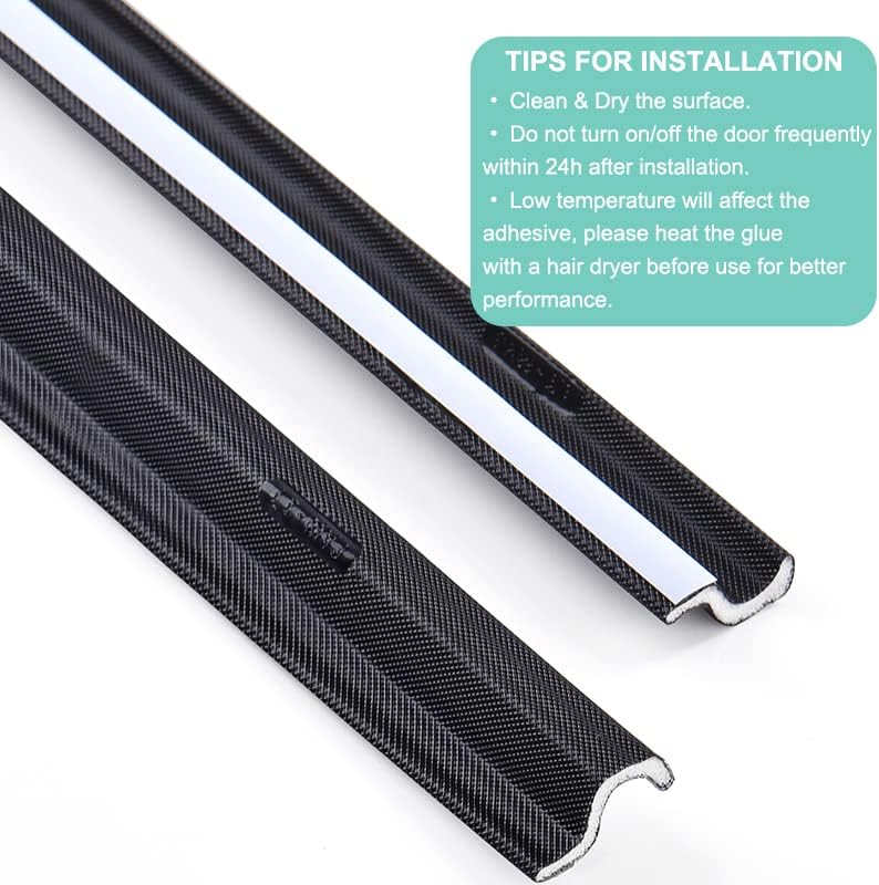 MOPMS Draft Stopper Sweep, Door Weatherproofing Stripping, Window Seal Strip Self-adhisive Soundproof Seal Strip Cuttable Window Weather Stripping, Length 6.56Ft- Black