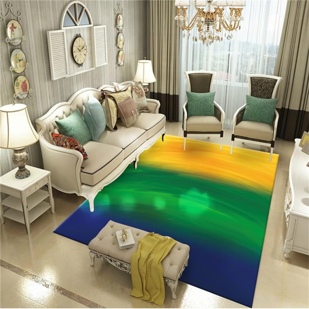 Tapis insonorisé et anti-glisse vert 120x150 contre les bruits du salon