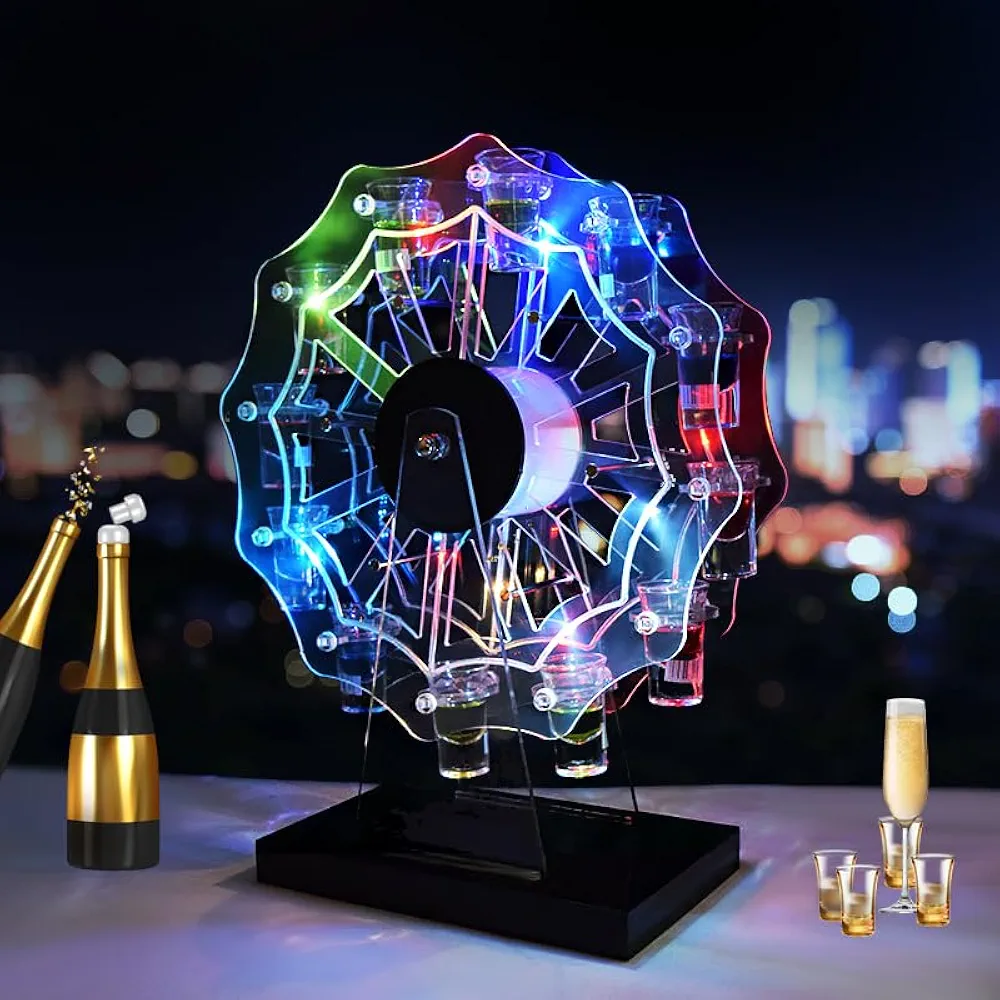 最終お値下げ!【新品】テキーラ観覧車 LED酒ボトルの表示棚 12カップ Amazon|Zongtingzhu テキーラ観覧車 LED酒ボトルの表示棚 観覧
