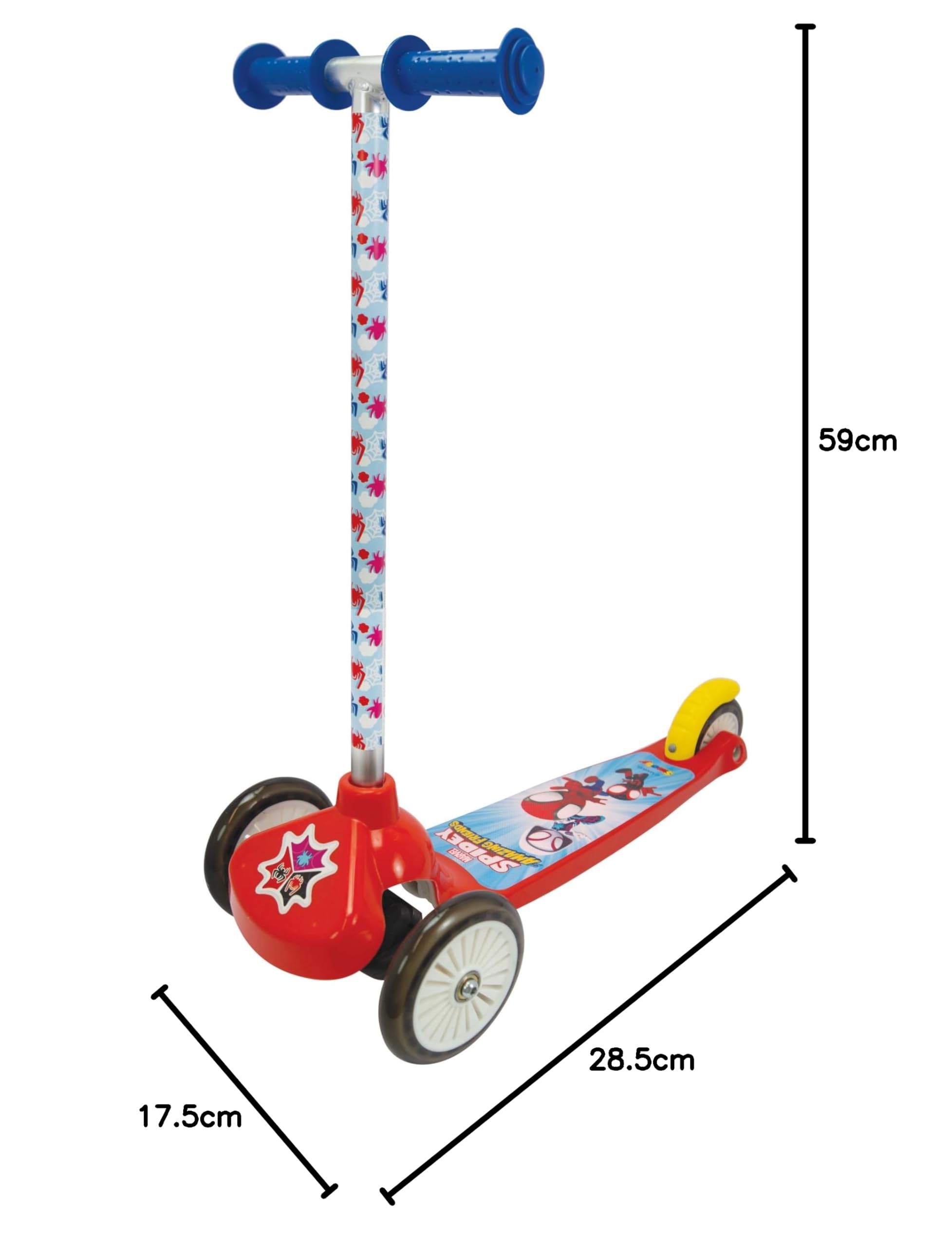 Smoby- Spidey Monopattino 3 ruote Twist, 7600750230, +5 ann, a licenza ufficiale