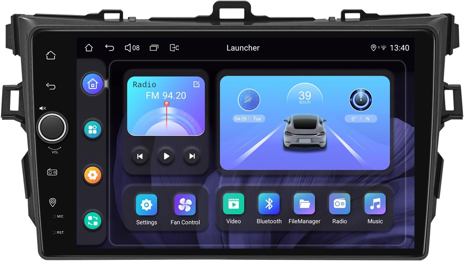 JOYING Car Radio for Toyota Corolla 2008-2013 Android 13 Car Stereo 9" Touch Scree 4GB+64GB with Carplay & Android Auto, Mirror Link, GPS Navigation, Bluetoot, AM/FM Radio(JY-TT163N4)