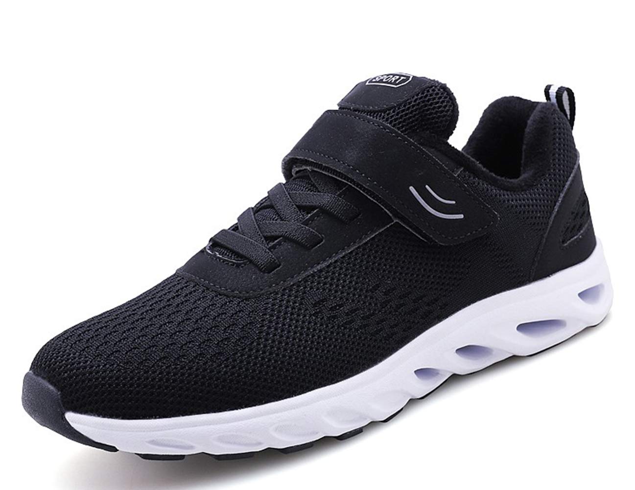 Zapatos Invierno Mujer Transpirables Ligero Cómodo Cálido Forradas Nieve Antideslizante Moda Pareja Zapatillas Deportivas Negro 40 EU