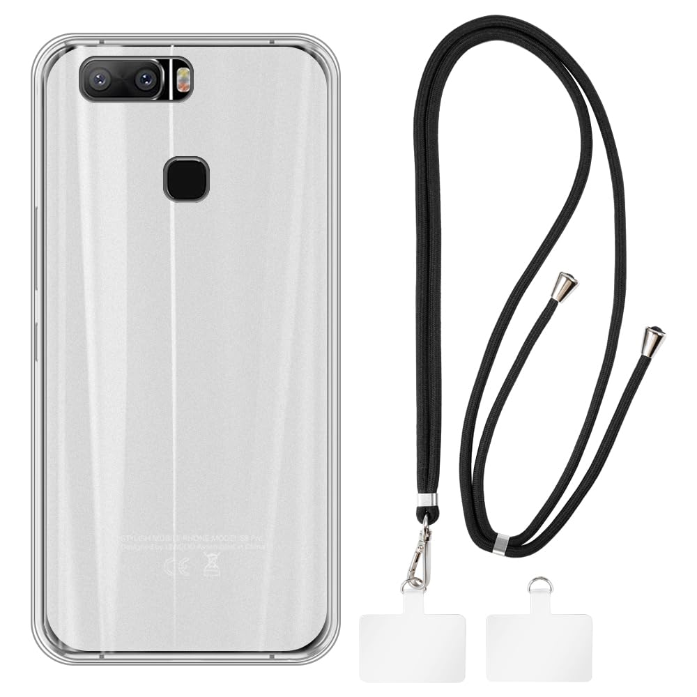 Shantime Leagoo S8 Pro Case + Universal Mobile Phone Lanyards, Neck/Crossbody Soft Strap Silicone TPU Cover Bumper Shell for Leagoo S8 Pro (5.99”)